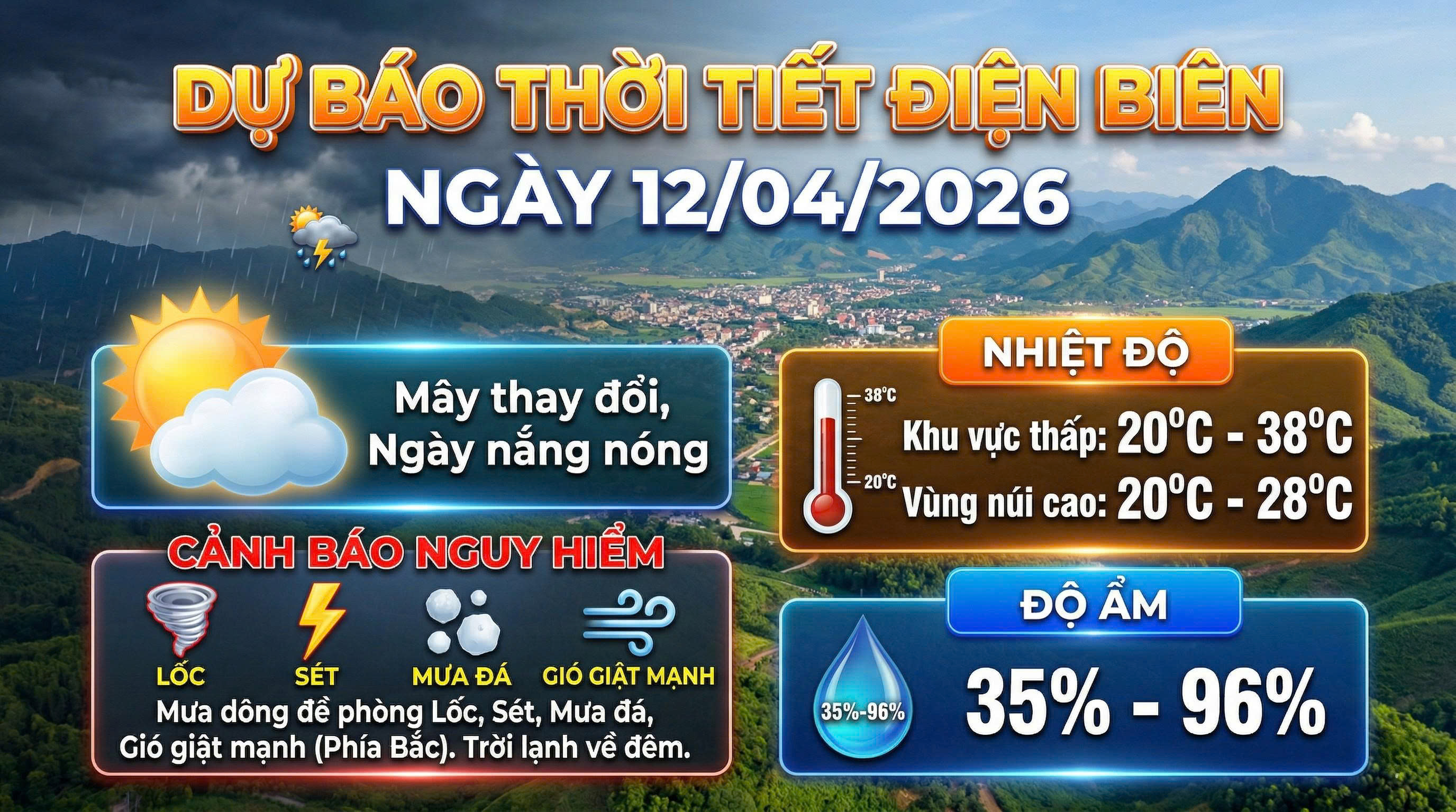 Bản tin Dự b&aacute;o thời tiết ng&agrave;y 12/4/2026