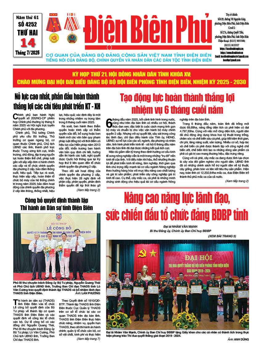 B&aacute;o thời sự Số b&aacute;o thứ hai,ng&agrave;y 14 th&aacute;ng 7 năm 2025