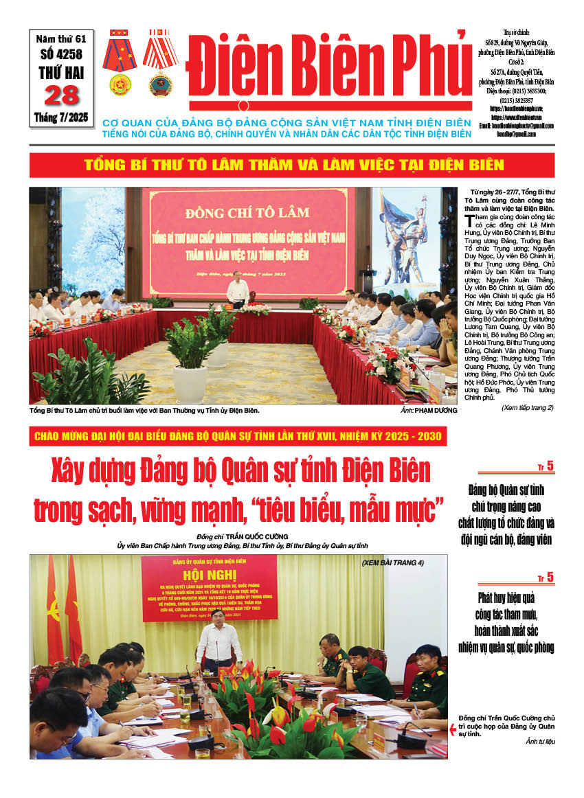 B&aacute;o thời sự Số b&aacute;o thứ hai,ng&agrave;y 28 th&aacute;ng 7 năm 2025