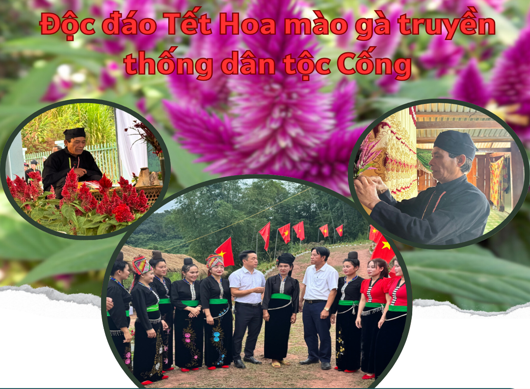 Độc đ&aacute;o Tết Hoa m&agrave;o g&agrave; d&acirc;n tộc Cống