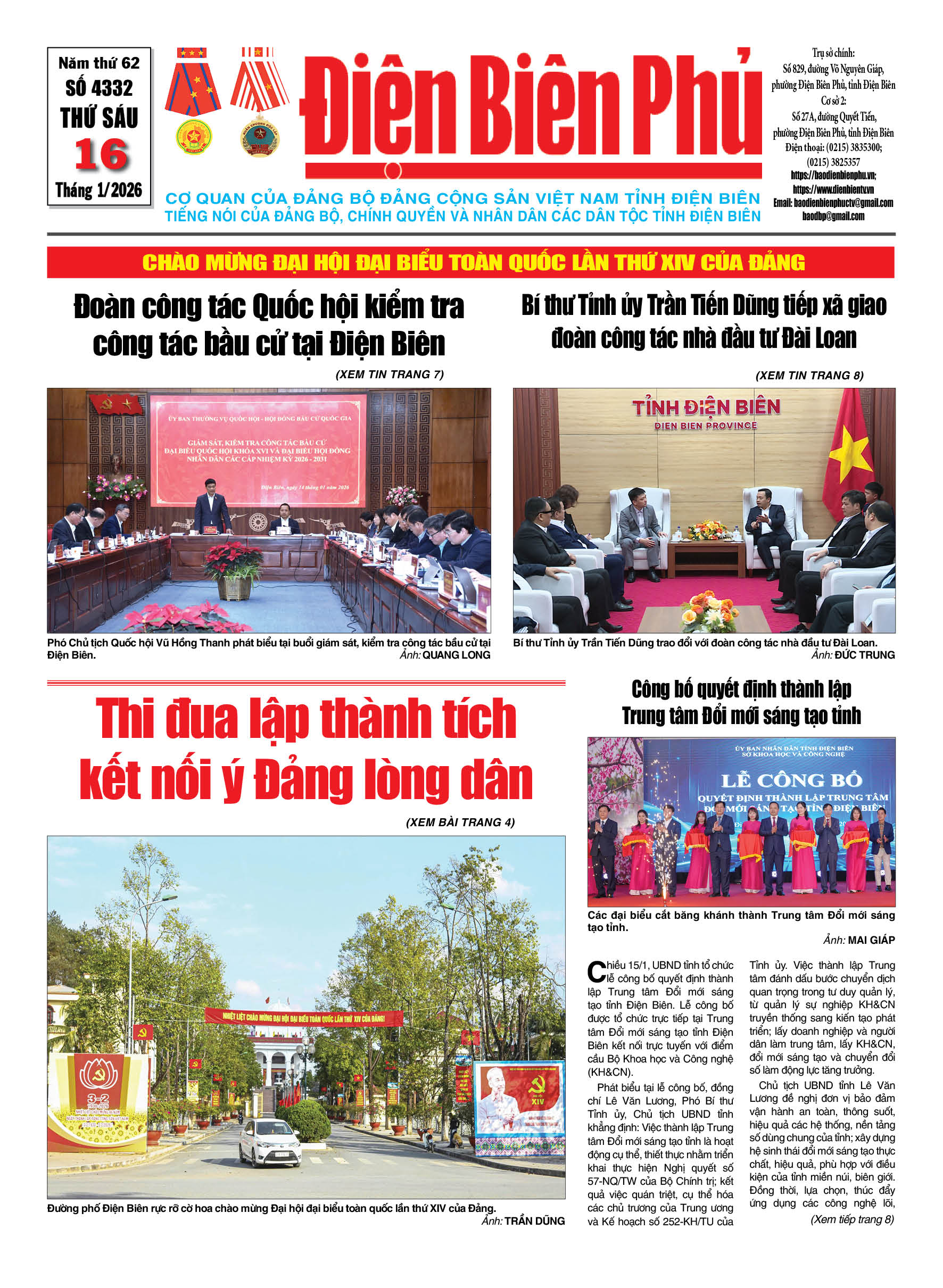 B&aacute;o thời sự Số b&aacute;o thứ s&aacute;u,ng&agrave;y 16 th&aacute;ng 1 năm 2026