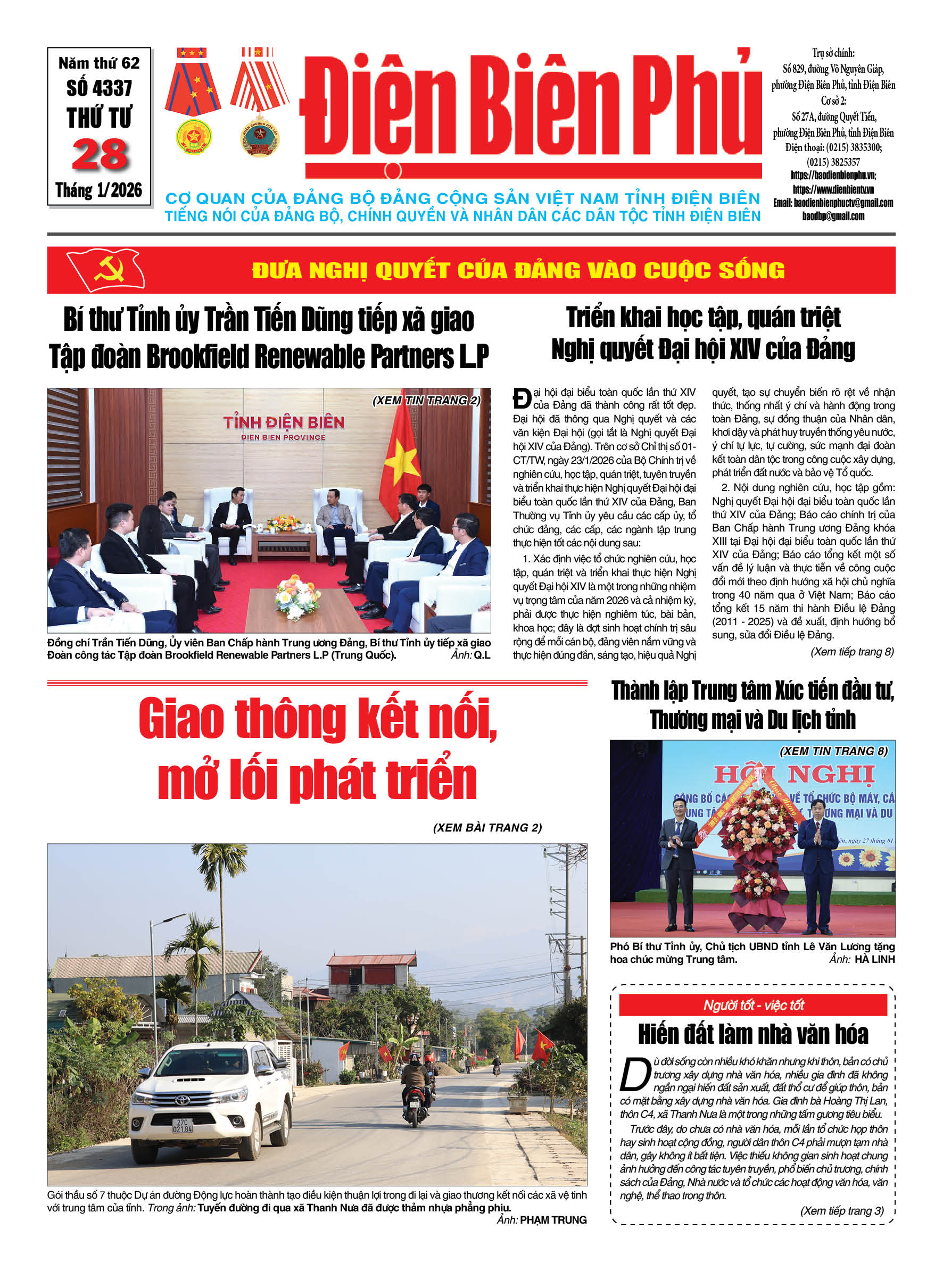 B&aacute;o thời sự Số b&aacute;o thứ tư,ng&agrave;y 28 th&aacute;ng 1 năm 2026