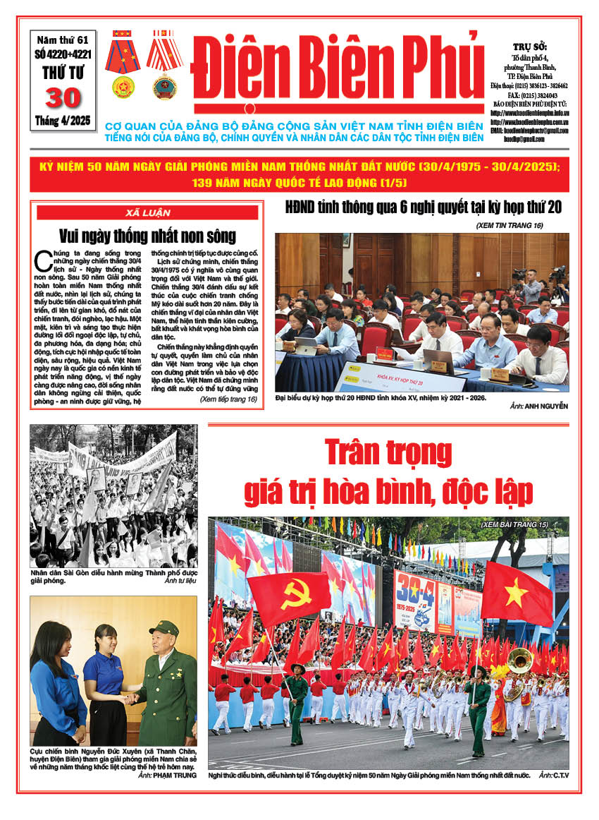 B&aacute;o thời sự Số b&aacute;o thứ tư,ng&agrave;y 30 th&aacute;ng 4 năm 2025
