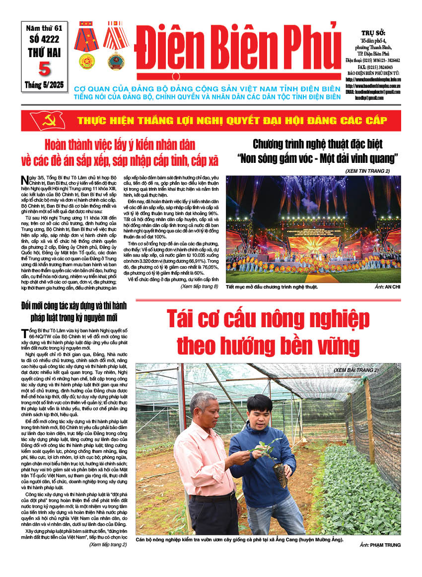 B&aacute;o thời sự Số b&aacute;o thứ hai,ng&agrave;y 05 th&aacute;ng 5 năm 2025