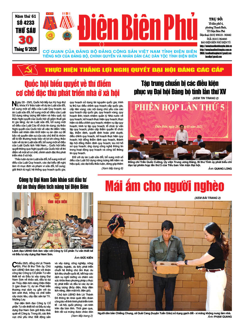 B&aacute;o thời sự Số b&aacute;o thứ s&aacute;u,ng&agrave;y 30 th&aacute;ng 5 năm 2025