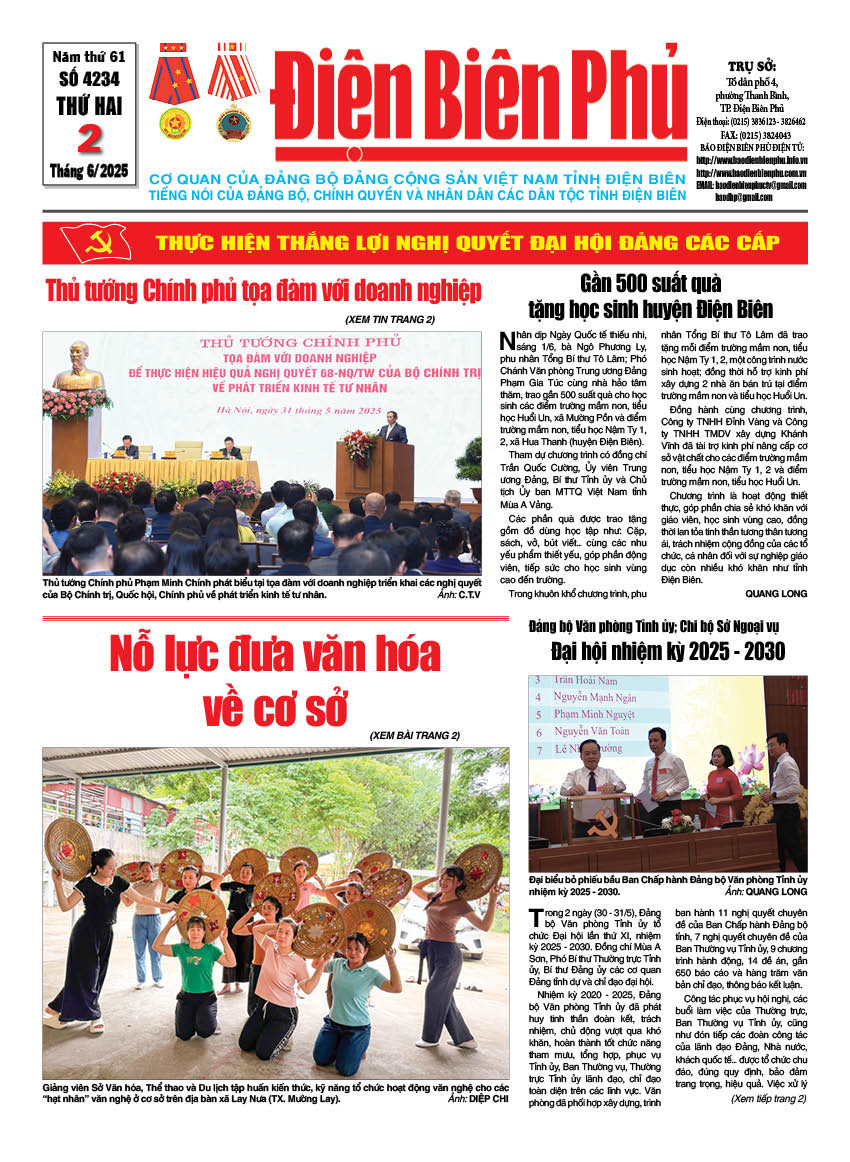B&aacute;o thời sự Số b&aacute;o thứ hai,ng&agrave;y 02 th&aacute;ng 6 năm 2025