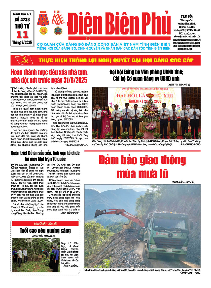 B&aacute;o thời sự Số b&aacute;o thứ tư,ng&agrave;y 11 th&aacute;ng 6 năm 2025