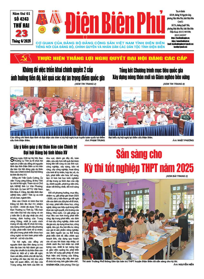 B&aacute;o thời sự Số b&aacute;o thứ hai,ng&agrave;y 23 th&aacute;ng 6 năm 2025