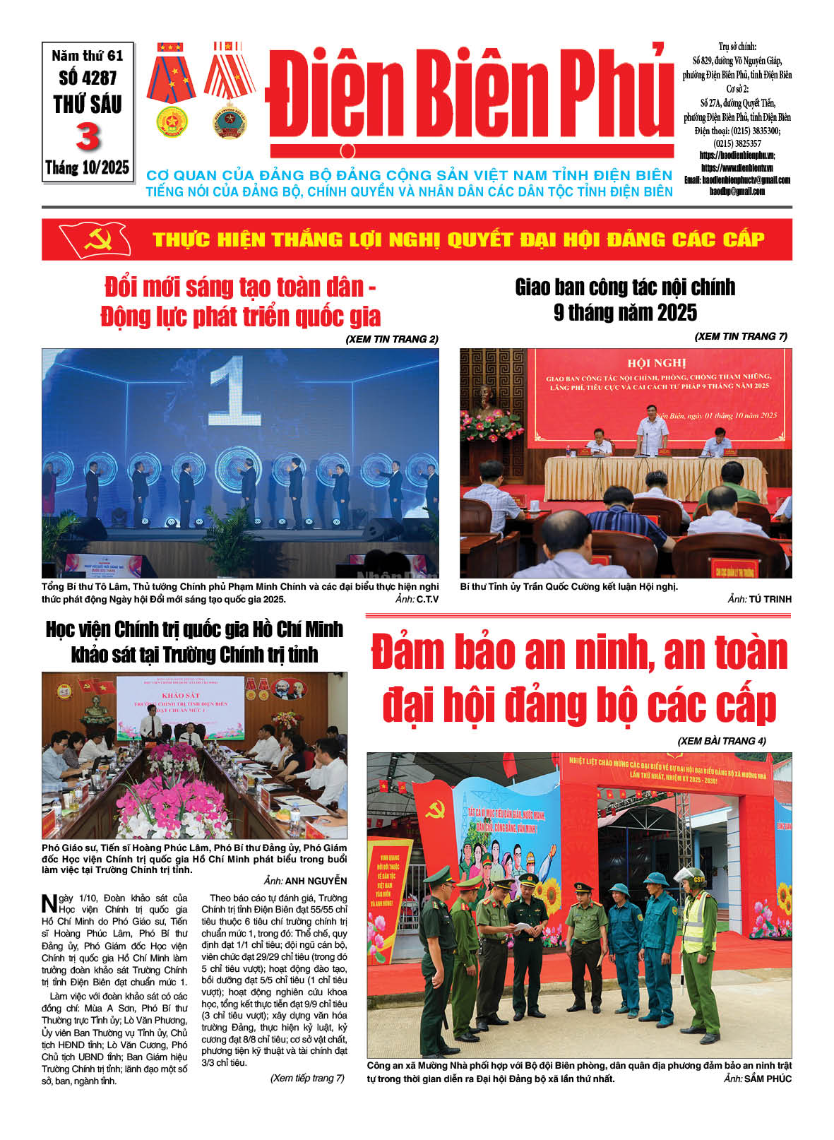 B&aacute;o thời sự Số b&aacute;o thứ s&aacute;u,ng&agrave;y 03 th&aacute;ng 10 năm 2025