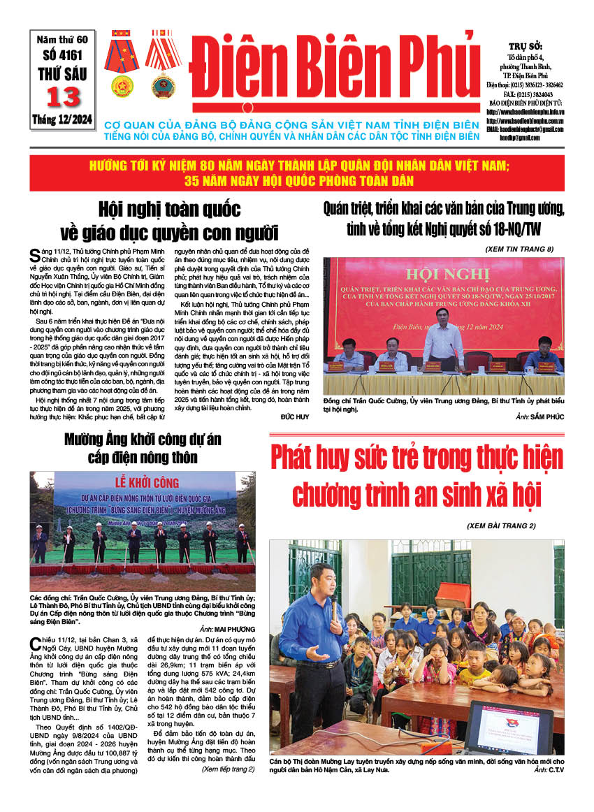 B&aacute;o thời sự Số b&aacute;o thứ s&aacute;u,ng&agrave;y 13 th&aacute;ng 12 năm 2024