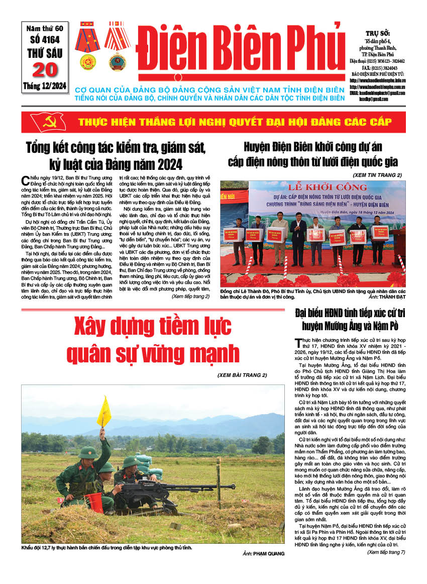 B&aacute;o thời sự Số b&aacute;o thứ s&aacute;u,ng&agrave;y 20 th&aacute;ng 12 năm 2024