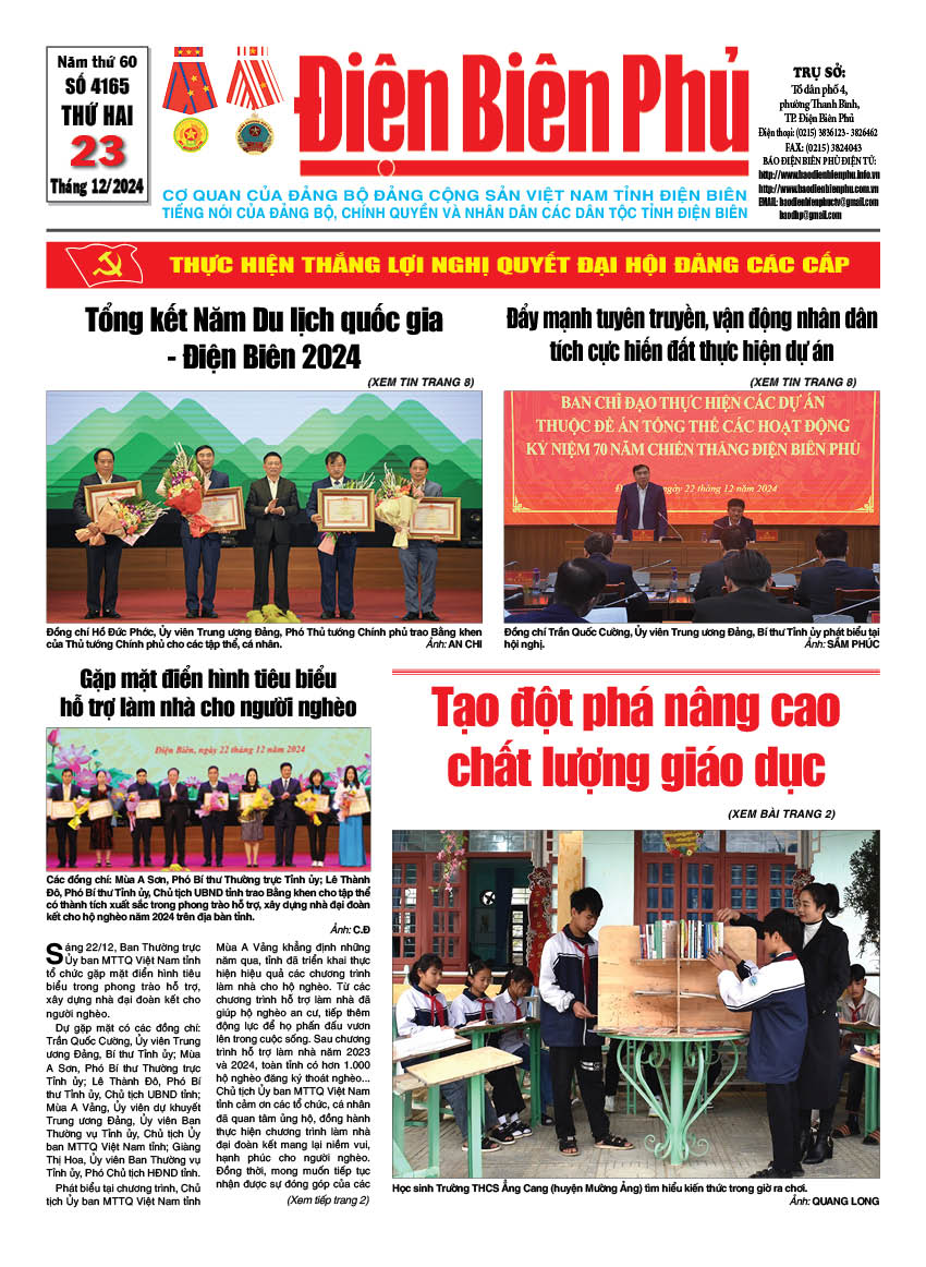 B&aacute;o thời sự Số b&aacute;o thứ hai,ng&agrave;y 23 th&aacute;ng 12 năm 2024