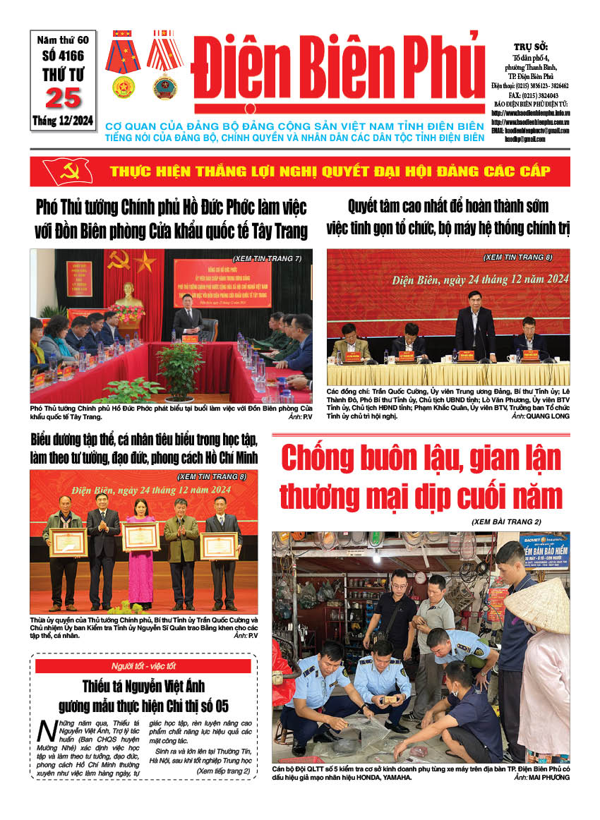 B&aacute;o thời sự Số b&aacute;o thứ tư,ng&agrave;y 25 th&aacute;ng 12 năm 2024