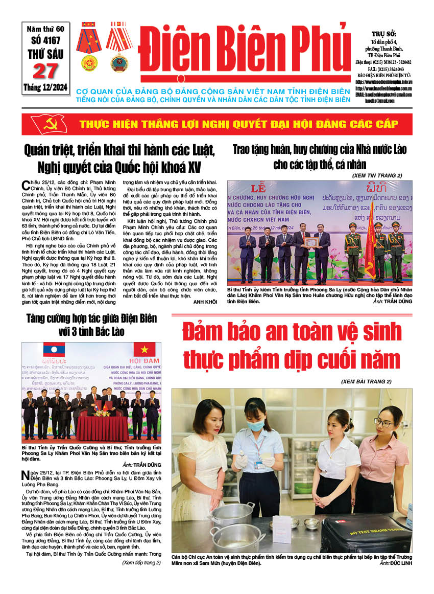 B&aacute;o thời sự Số b&aacute;o thứ s&aacute;u,ng&agrave;y 27 th&aacute;ng 12 năm 2024