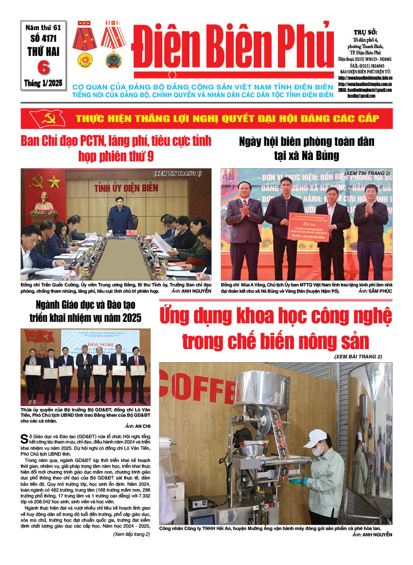 B&aacute;o thời sự Số b&aacute;o thứ hai,ng&agrave;y 06 th&aacute;ng 1 năm 2025