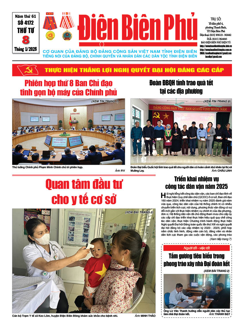 B&aacute;o thời sự Số b&aacute;o thứ tư,ng&agrave;y 08 th&aacute;ng 1 năm 2025