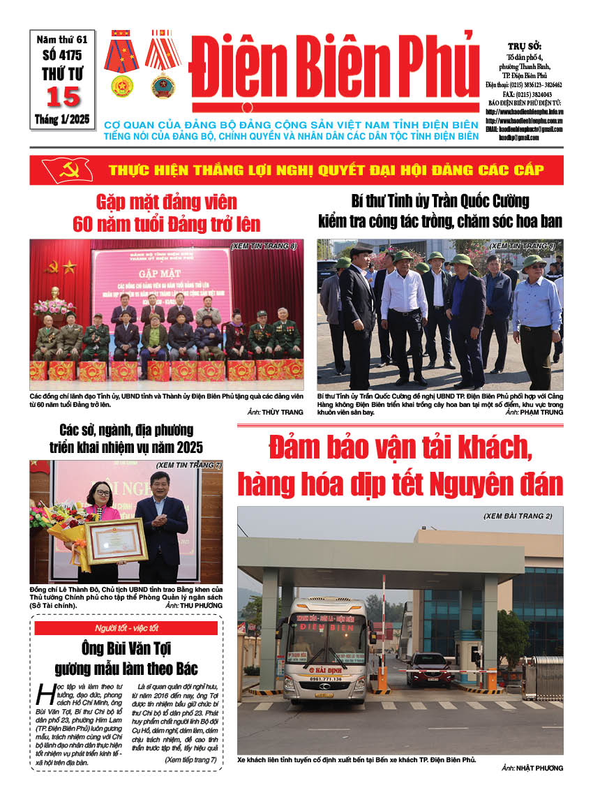 B&aacute;o thời sự Số b&aacute;o thứ tư,ng&agrave;y 15 th&aacute;ng 1 năm 2025