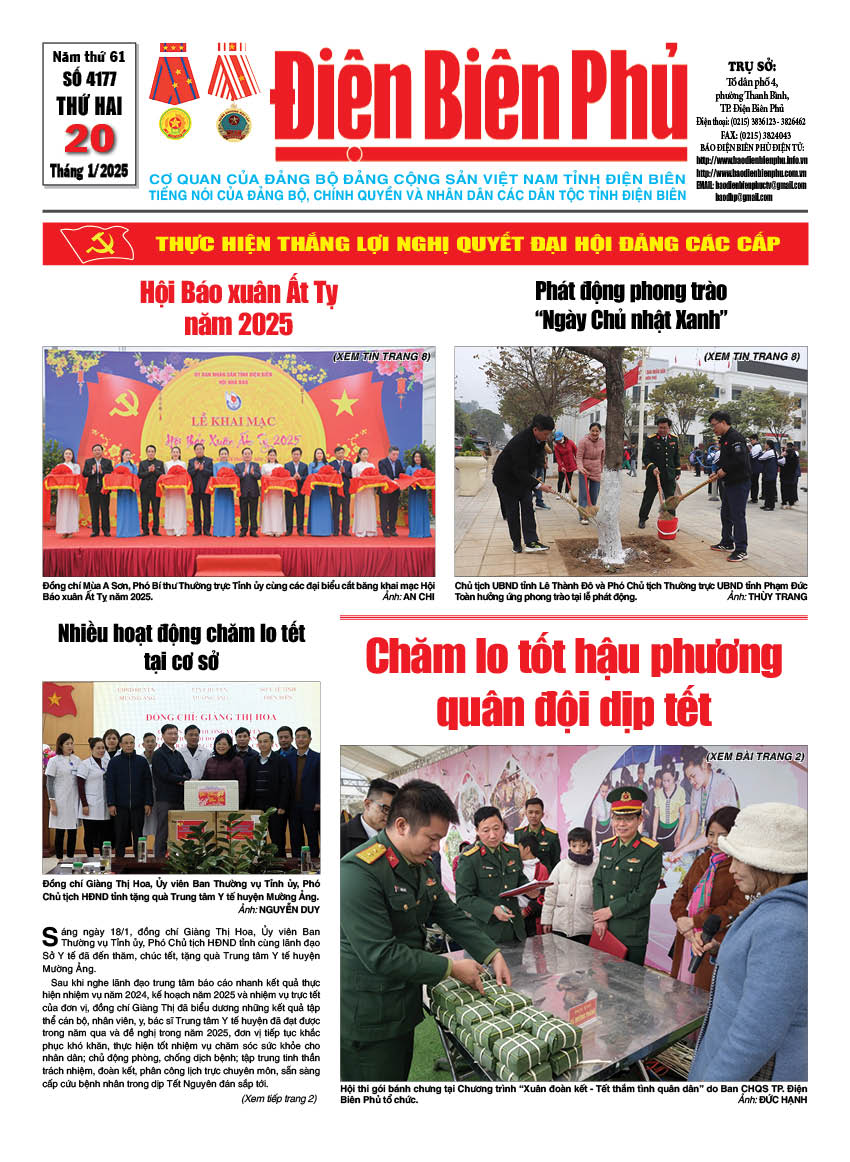 B&aacute;o thời sự Số b&aacute;o thứ hai,ng&agrave;y 20 th&aacute;ng 1 năm 2025