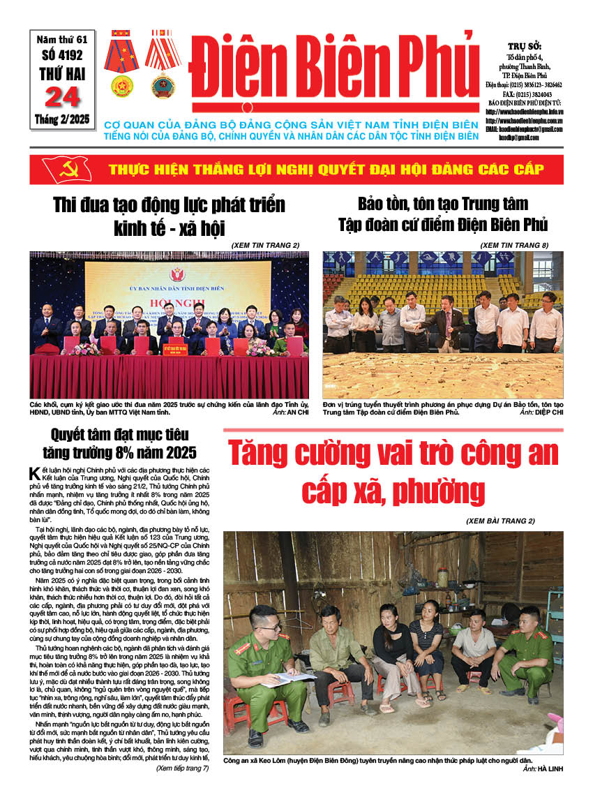 B&aacute;o thời sự Số b&aacute;o thứ hai,ng&agrave;y 24 th&aacute;ng 2 năm 2025