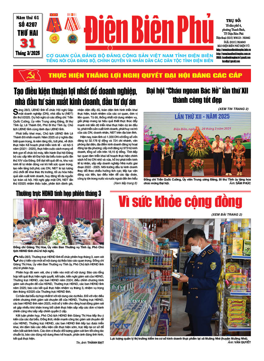B&aacute;o thời sự Số b&aacute;o thứ hai,ng&agrave;y 31 th&aacute;ng 3 năm 2025