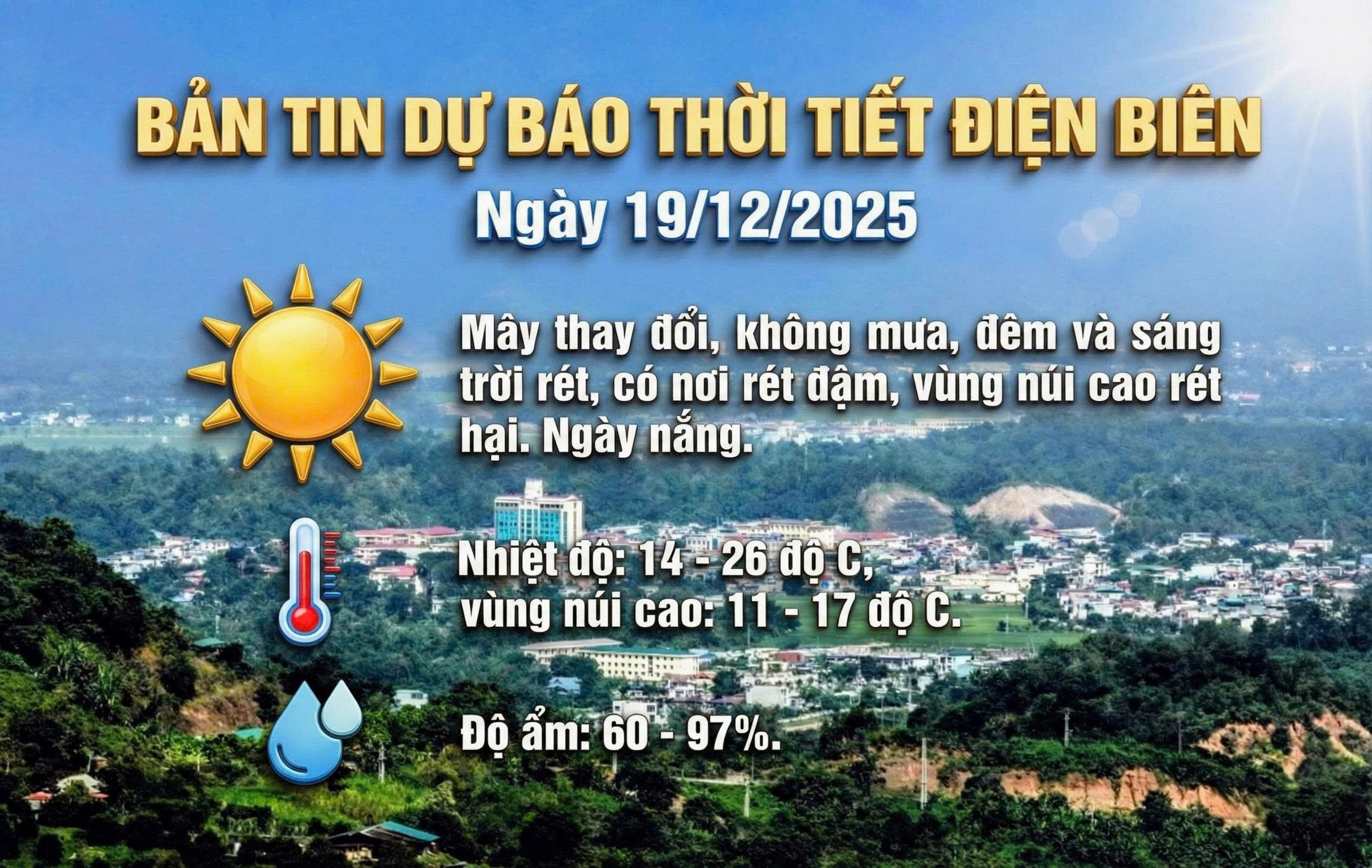 Bản tin Dự b&aacute;o thời tiết ng&agrave;y 19/12/2025