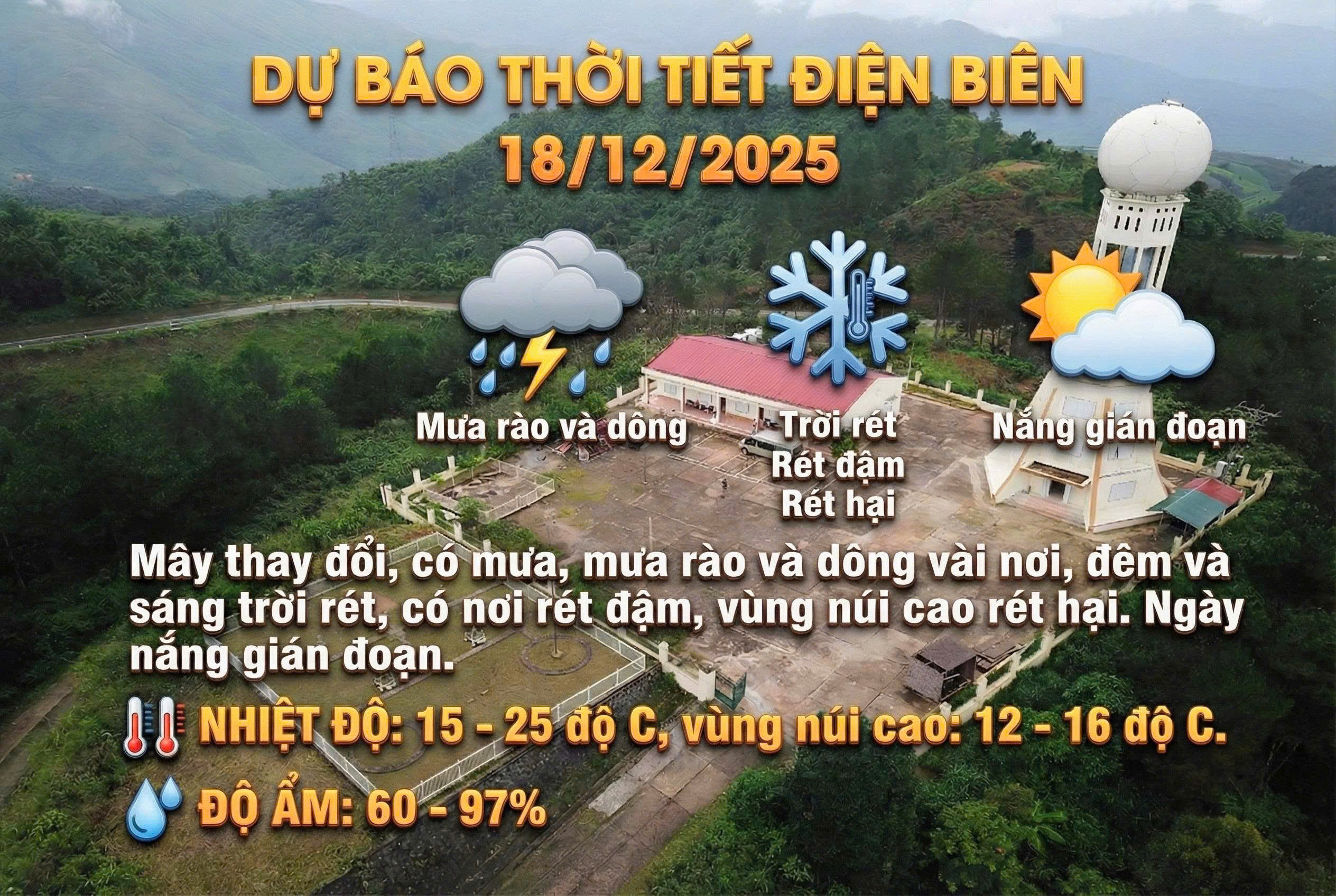 Bản tin Dự b&aacute;o thời tiết ng&agrave;y 18/12/2025