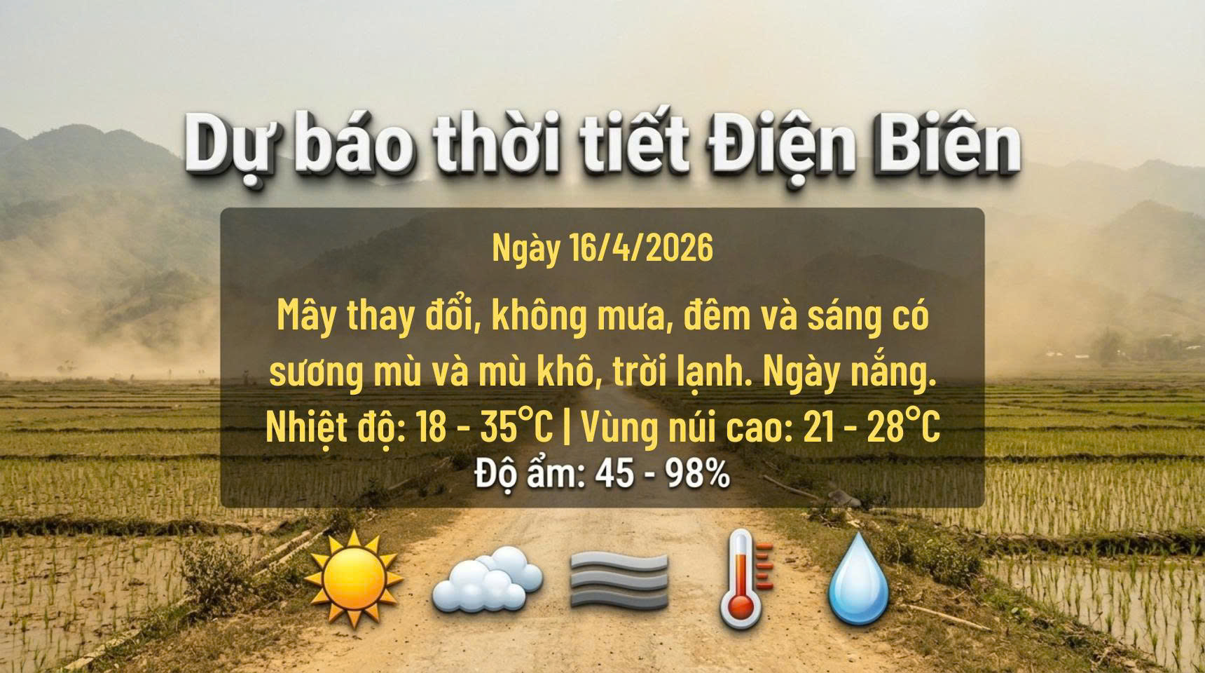 Bản tin Dự b&aacute;o thời tiết ng&agrave;y 16/4/2026