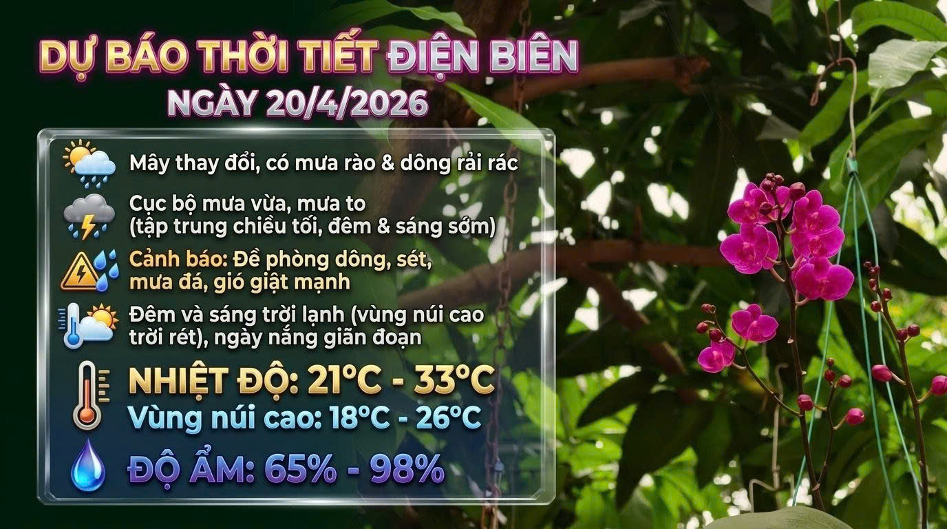 Bản tin Dự b&aacute;o thời tiết ng&agrave;y 20/4/2026